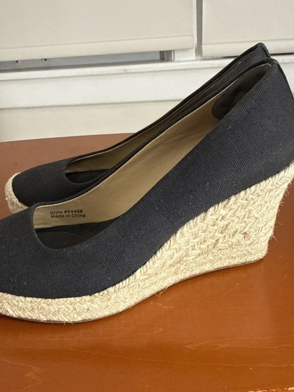 J. Crew Black Seville Espadrille Canvas Jute 3.5
